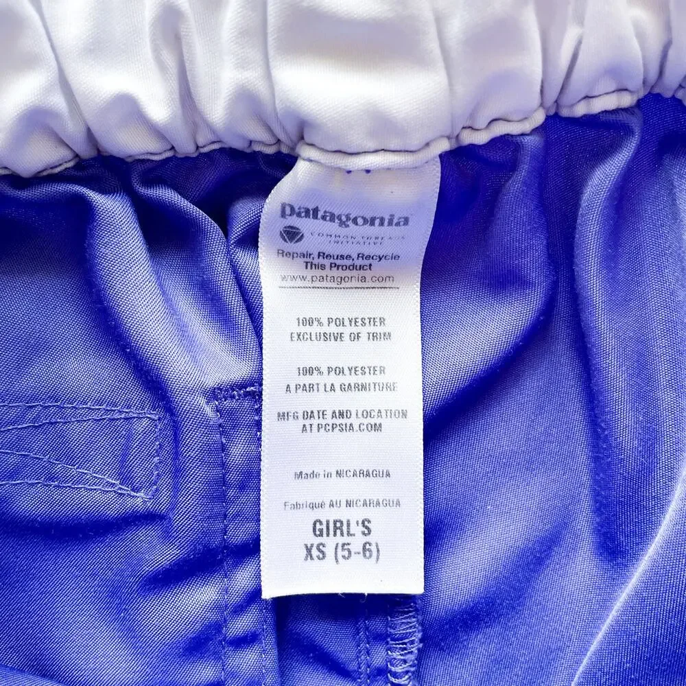 Girl's Patagonia Board Shorts Purple-Blue Size XS 5/6
